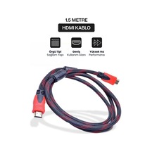 Hdmı 4k 1,5m Nylon Örgülü Kablo Yüksek , Tv, Bilgisayar, Oyun Konsol Uyumlu
