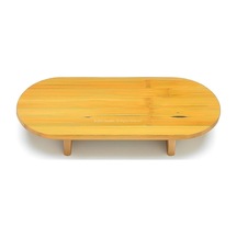Busstier Ayaklı Oval Bambu Sunumluk Doğal Servis Tabağı Modern Şık Sunum Tepsisi Kahvaltı Peynir Meze Pasta Kek Sunum Standı Mutfak Masaüstü Organizer 40x17 Sku: Smg8690010536570 Açık Mavi
