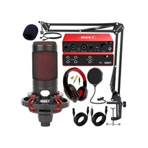 Midex Functional Paket-2 Stüdyo Ekipmanları Mikrofon 4 Çıkış Ses Kartı Full Set