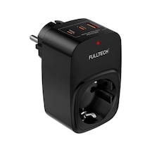 Akım Korumalı Priz, Tekli Duvar Prizi, 3680w Güç, 16a Akım Ve Kısa Devre Koruması, 1x Priz Girişi, 1x Usb Girişi, 2x Type-c Girişi, Kablusuz Ergonomik Tasarım, Isıya Dayanıklı Yapı