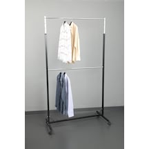 Uzmangrupraf Uzman Grup Raf Çift Katlıayarlanabilir Tekerlekli Elbise Askılığı