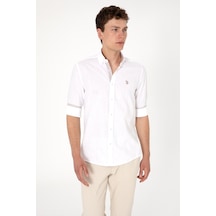 U.s. Polo Assn. Erkek Beyaz Gömlek Desenli 50300200-vr013 Beyaz