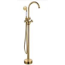 Altın Banyo Duş Küvet Bataryası Pirinç Altın