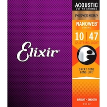 Elixir 16152 Phosphot Bronze Nanoweb 12 Telli Akustik Gitar Teli