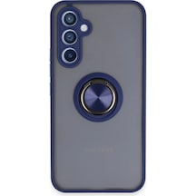 Ilkeshop Newface Samsung Galaxy Uyumlu A34 5g Kılıf Montreal Yüzüklü Silikon Kapak - Lacivert