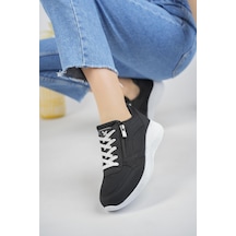 Muggo Beta Garantili Kadın Ortopedik Günlük Bağcıklı Fermuarlı Şık Tarz Rahat Sneaker Spor Ayakkabı 001