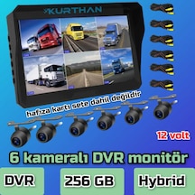 6 Kanal 10'' Hybrid Dvr Monitör Ve 6 Adet Kelebek Kamera Set 12 V