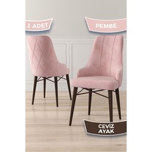 Canisa Neta Serisi, 1.sınıf Babyface Kumaş Sandalye, Ceviz Gürgen Ayak, 2 Adet Pembe Sandalye Sandalye Pembe Ayakları Beyaz