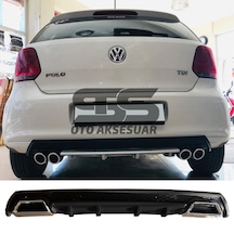 Volkswagen Polo Mk5 Difüzör Arka Tampon Eki 2 Egzoz Çıkışlı Siyah Lüx Tip