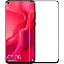 Huawei Honor 20 Nova 5T Zore Kenarları Kapatan 5D Cam Ekran Koruy Siyah