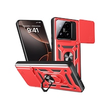 Xiaomi Mi 15t Uyumlu Pars Lens Yüzüklü Silikon - Kırmızı
