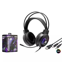 Hadron H82 Oyuncu Kulaklığı 2 3.5mm + Usb Rgb Siyah