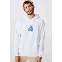 Undertale Lemons Eıon Baskılı Beyaz Erkek Örme Kapşonlu Sweat