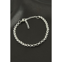 Ters - 55 - Düz Zincir Çelik Bileklik - Ece-umay - Gümüş Rengi