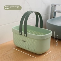 Reedark Yeşil Küçük Banyo Sepeti - 21.5 14.5 15.5 Cm, Su Çıkaran Tasarım, Dayanıklı Plastik, Tuvalet Malzemeleri Depolama, Taşınabilir Banyo Organizer Diğer