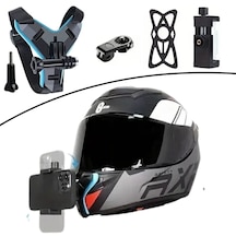 Motorsiklet Kask Önü Takılan Telefon Tutucu Aksiyon Kamerası Takılabilen Aparat- Kask Değildir - Sadece Aparat Gönderilir