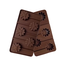 Silikon Çiçek Lolipop Şeker Izomalt Kalıbı 5'li Goldcakes