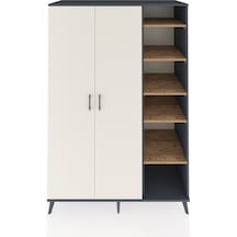 Kronos Dolap 7 Raflı 2 Kapaklı Tek Askılı 132x59x195 Antrasit-aytaşı/çam Aytası/atlas Çam