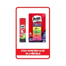 Pritt Stick 43 G Shrink + Pritt Mini Silgi 10'lu Blister