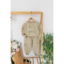 Miniğimin Cicileri Cute Balerina Desenki Fiyonk Detaylı Kız Çocuk 2 Li Takım - Yeşil Yeşil-86594