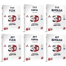 3d Yayınları 2024 Tyt Ayt Fizik + Kimya + Biyoloji Video Destekli Defteri Seti 6 Kitap