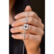 Papatya Silver 925 Ayar Gümüş Rodyum Kaplama Şubat Ayı Doğum Taşlı Şans Dört Yapraklı Yonca Bileklik Papatya Silver 925 Ayar Gümüş Rodyum Kaplama Şubat Ayı Doğum Taşlı Şans Dört Yapraklı Yonca Bileklik