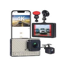 Araç İçi Kamera 2 Kameralı Uhd 4k+2k Ips Hd Ekran Wifi Li Gece Görüşlü Araç Kamerası Car Dvr Dashcam