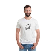 Saturn Computer Icons Planet Clip Art Baskılı Beyaz Erkek Tshirt