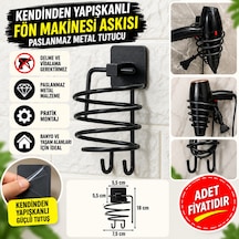 Kendiliğinden Yapışkanlı Siyah Paslanmaz Metal Fön Makinesi Askısı Saç Kurutma Makinesi Tutacağı Adet Fiyatı Diğer