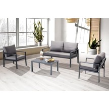 Siena Bahçe Balkon Alüminyum Oturma Grubu 2+1+1+sehpa