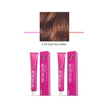 Hubrendy Tedarik 2 Li Set Premium 8.34 Açık Dore Bakır - Kalıcı Krem Saç Boyası 2 X 50 G Tüp