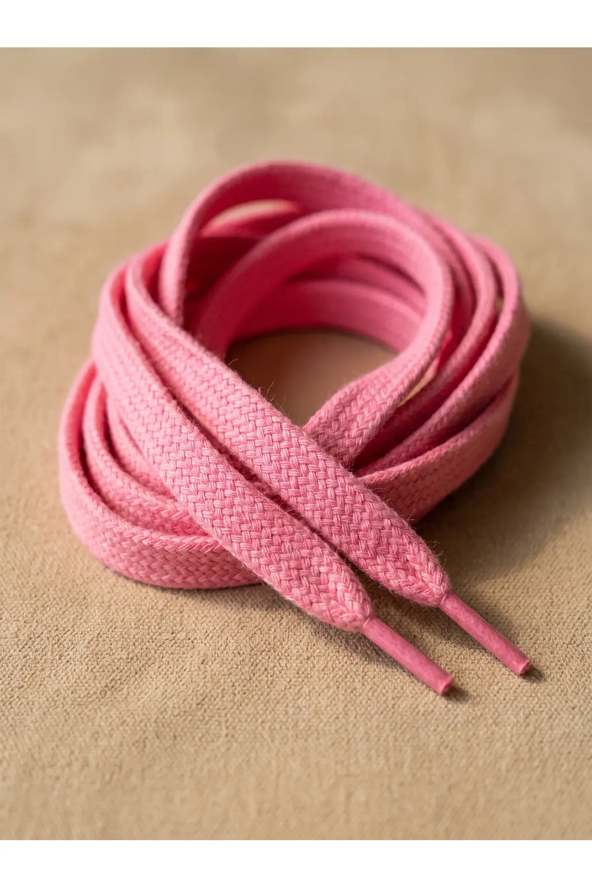 Last İcon Şeker Pembe Yassı Pamuk Ayakkabı Bağcığı 120 Cm Sneaker Ve Spor Ayakkabı Uyumlu