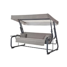 Rubus 4  Kişilik Bahçe Balkon Teras Salıncağı - Kırçıllı Gri