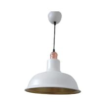 Rys Retro Metal Dekoratif Beyaz Içi Gold Bakır Duylu Tekli Sarkıt (536632811)
