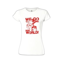 One Piece - We Go To The New World Beyaz Kadın Tshirt 001