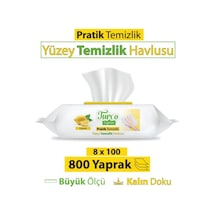 Turco Doğadan Pratik Temizlik Turco Doğadan Pratik Yüzey Temizlik Havlusu Limon 8x100 800 Yaprak Diğer