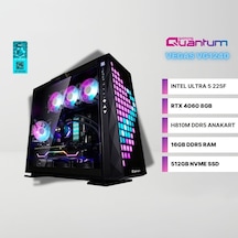 Quantum Gaming VEGAS VG1240 Ultra 5 225F 16 GB 512 GB NVMe 8 GB RTX4060 Freedos Free Dos Masaüstü Oyuncu Bilgisayarı