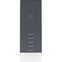 Arges Dolap 2 Raflı 5 Çekmeceli Tek Askılı 88x30x221 Antrasit... Antrasit Arges Dolap 2 Raflı 5 Çekmeceli Tek Askılı 88x30x221 Antrasit... Antrasit