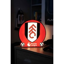 Fulham Premier League Tasarımlı Dekoratif Aydınlatma Gece Lambası 24x24cm Çok Renkli