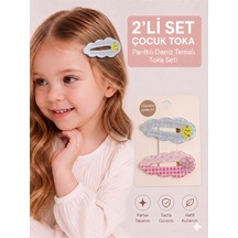 2 Li Set Kiraz Ve Ekose Figürlü Çocuk Pens Toka Farklı Renk Seçenekli E