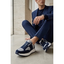 John Richardo 24298 Erkek Hakiki Deri Klasik Sneaker Lacivert