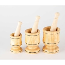 El Yapımı Tahta Havan 3 Boy Seçenekli 6-8-10 Cm Genişlik Büyük