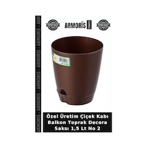 Özel Üretim Çiçek Kabı Balkon Toprak Decora Saksı 1,5 Lt No 2
