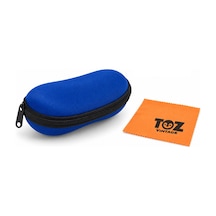 Lacivert Fermuarlı Sert Korumalı Gözlük Kılıfı Darbeye Dayanıklı Koruyucu Gözlük Kabı