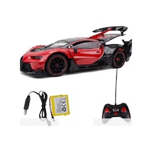 Karsan Uzaktan Kumandalı Araba Şarjlı Kapıları Açılan Bugatti 1/12 Ölçek 30X15X16 Cm Boyut Kırmızı