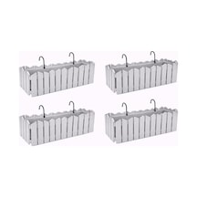 Ozn-616 Efes Askılı Balkon Saksı Takımı 4 Adet 9 Litre No:2 Gri