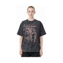 Sevbano Arctic Monkeys Müzik Grubu Baskılı Unisex Oversize Eskitme Yıkama Siyah