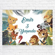 Sevimli Hayvanlar Partisi Temalı Doğum Günü Afişi 35x50 Cm
