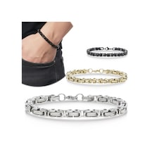 Moncuk Design Kral Çelik Zincir Bileklik 6mm 3351czb2d3 Sarı