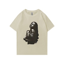 Flood Of Style Mizah Aşk Deluxe S-sade Dünya Turu T Shirt Erkek Kadın Artı Boyutu Vintage Kısa Kollu Bej